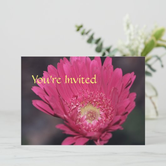 Blooming Gerbera Uitnodiging (Staand voorkant)