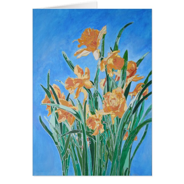 Blooming Golden Daffodils Bold Line Art (Voorkant)