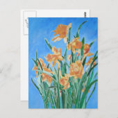 Blooming Golden Daffodils Bold Line Art Briefkaart (Voorkant / Achterkant)