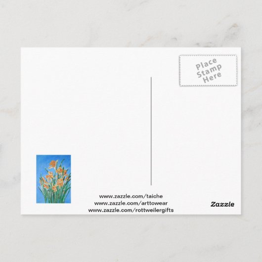 Blooming Golden Daffodils Bold Line Art Briefkaart (Achterkant)