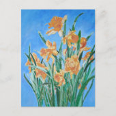 Blooming Golden Daffodils Bold Line Art Briefkaart (Voorkant)