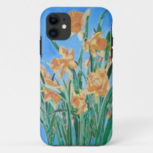 Blooming Golden Daffodils Bold Line Art iPhone 11 Hoesje