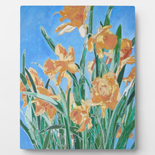 Blooming Golden Daffodils Bold Line Art Fotoplaat