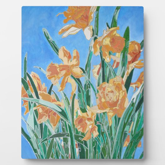 Blooming Golden Daffodils Bold Line Art Fotoplaat (Voorkant)