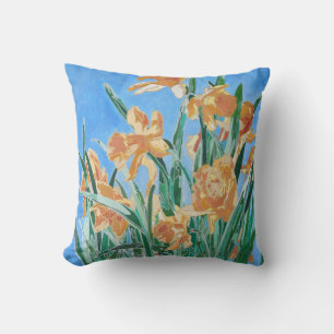 Blooming Golden Daffodils Bold Line Art Kussen
