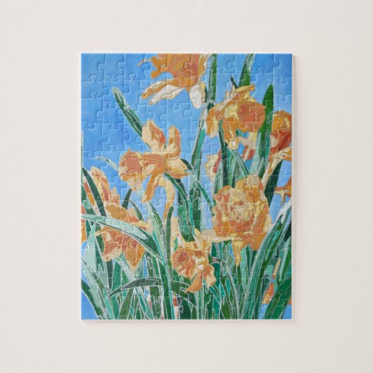 Blooming Golden Daffodils Bold Line Art Legpuzzel (Verticaal)