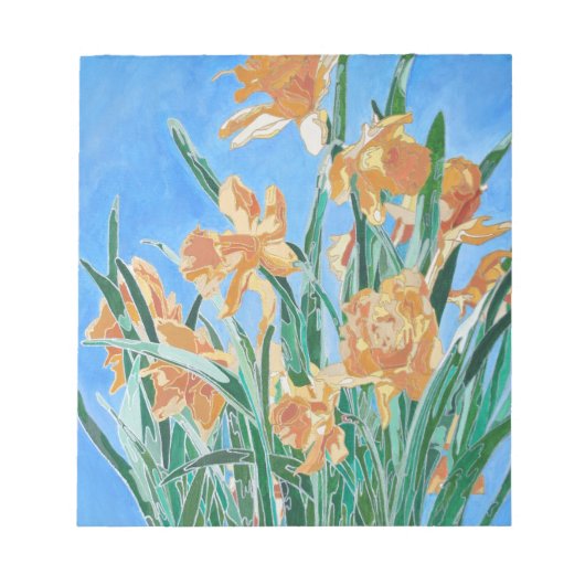 Blooming Golden Daffodils Bold Line Art Notitieblok (Voorkant)