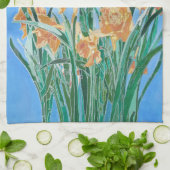 Blooming Golden Daffodils Bold Line Art Theedoek (Gevouwen)