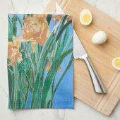 Blooming Golden Daffodils Bold Line Art Theedoek (Quarter Fold)