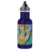 Blooming Golden Daffodils Bold Line Art Waterfles (Rechts)