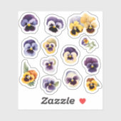 Blooming Happy Pansies Flower Sticker Pack (Vel)