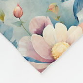 Blooming Harmony: Een symfonie van Waterverf bloem Fleece Deken (Hoek)