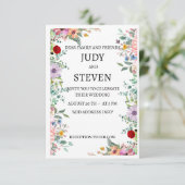 "Blooming Harmony" Levendige Multicolor Bloemen Save The Date (Staand voorkant)