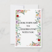 "Blooming Harmony" Levendige Multicolor Bloemen Save The Date (Achterkant)