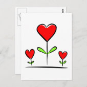 Blooming hartbloemen liefdeshart briefkaart (Voorkant / Achterkant)