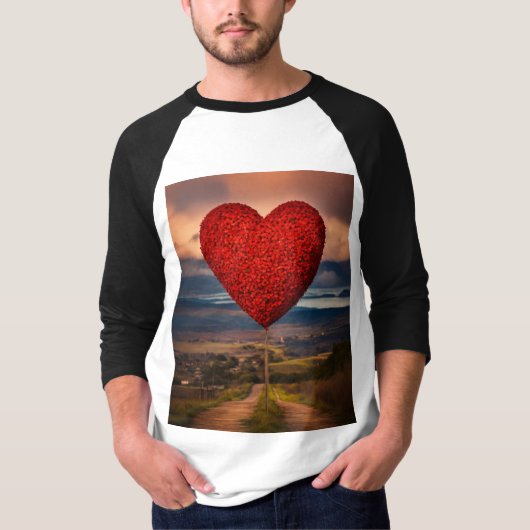 Blooming Heart Flower T-shirt (Voorkant)
