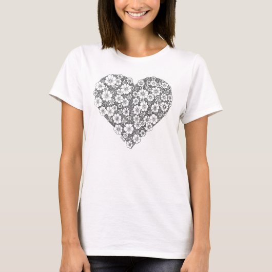 Blooming heart t-shirt (Voorkant)