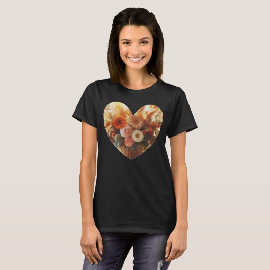 Blooming Heart T-shirt zonder tekst (Voorkant volledig)