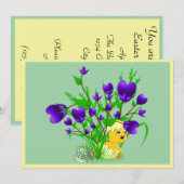 Blooming Hearts Easter Chick Uitnodiging (Voorkant / Achterkant)
