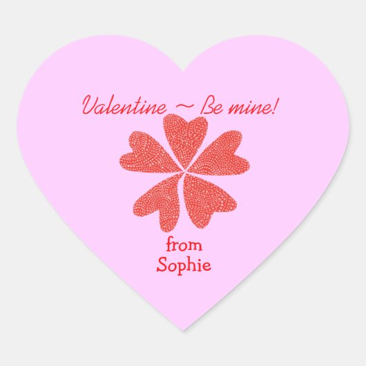 Blooming hearts personalized valentine sticker (Voorkant)