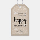 Blooming Hibiscus Floral Sketch Taupe Gift Labels Cadeaulabel (Voorkant)