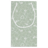 Blooming Hibiscus Flowers op Sage Green Klein Cadeauzakje (Achterkant)