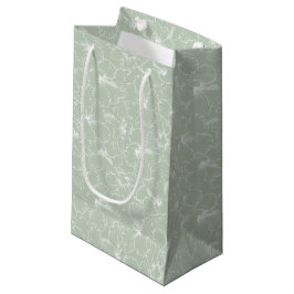 Blooming Hibiscus Flowers op Sage Green Klein Cadeauzakje