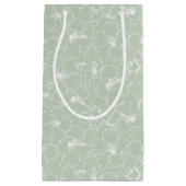 Blooming Hibiscus Flowers op Sage Green Klein Cadeauzakje (Voorkant)
