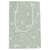 Blooming Hibiscus Flowers op Sage Medium Cadeauzakje (Voorkant)
