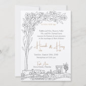 Blooming in Jeruzalem Joodse huwelijksuitnodiginge Kaart (Voorkant)