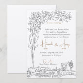 Blooming in Jeruzalem Joodse huwelijksuitnodiginge Kaart (Voorkant / Achterkant)