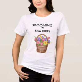 BLOOMING IN NJ, FLOWERS IN BASKET SHORT SLEEVE Tri-Blend SHIRT