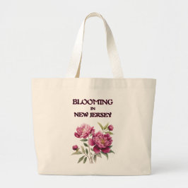 BLOOMING IN NJ, PURPLE PEONIES FLORAL TOTE BAG