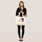  BLOOMING IN NJ , VIOLETS FLORAL CANVAS TOTE BAG (Voorkant (model))