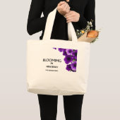  BLOOMING IN NJ , VIOLETS FLORAL CANVAS TOTE BAG (Voorkant (product))