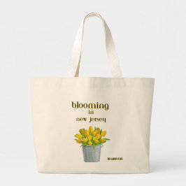  BLOOMING IN NJ ,YELLOW TULIPS FLORAL TOTE BAG
