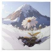 Blooming in tegenspoed A Snowy Mountain Daisy Tegeltje (Voorkant)