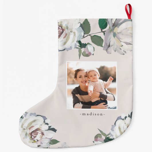 Blooming Joy Bloemen Foto Kerstkous Grote Kerstsok (Achterkant)