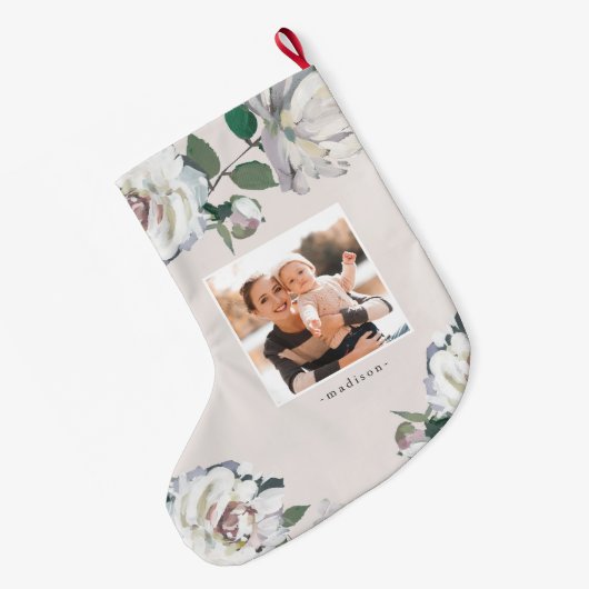 Blooming Joy Bloemen Foto Kerstkous Grote Kerstsok (Achterkant (Hangend))