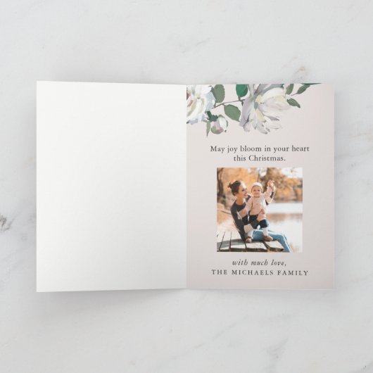 Blooming Joy Bloemen Kerstkaart Feestdagen Kaart (Binnen)