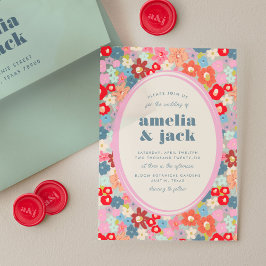 Blooming Joy Bold Bright Floral Garden Wedding Acryl Uitnodigingen