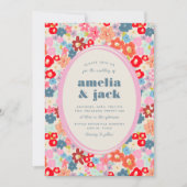 Blooming Joy Bold Bright Floral Garden Wedding Kaart (Voorkant)