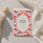 Blooming Joy Bold Bright Floral Garden Wedding Kaart