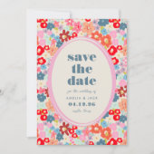 Blooming Joy Bold Bright Floral Garden Wedding Save The Date (Voorkant)