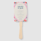 Blooming Joy Bold Bright Floral Wedding Program Handwaaier (Voorkant)