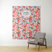 Blooming Joy Bright Bold Bloemen Huwelijk Achtergr Wandkleed (In situ)