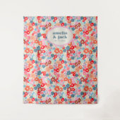 Blooming Joy Bright Bold Bloemen Huwelijk Achtergr Wandkleed (Voorkant)