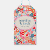 Blooming Joy Bright Bold Bloementuin Trouwen Cadeaulabel (Voorkant)