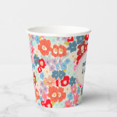 Blooming Joy Bright Floral Maximalist Wedding Papieren Bekers (Rechts)