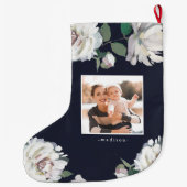 Blooming Joy Floral Foto met kerstcadeau Blue Grote Kerstsok (Achterkant)